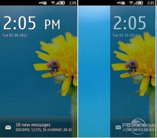 图1 Symbian Belle FP2的解锁界面 图1 Symbian Belle FP2的解锁界面