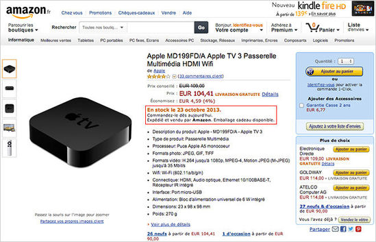 亚马逊官网暗示苹果10月22发布新款Apple TV
