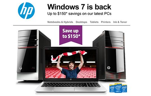 Win8又遭嫌弃!惠普新PC将重新搭载Win7