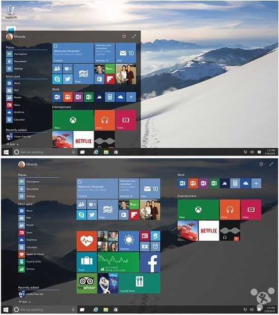 Win 10新的开始菜单和开始屏幕