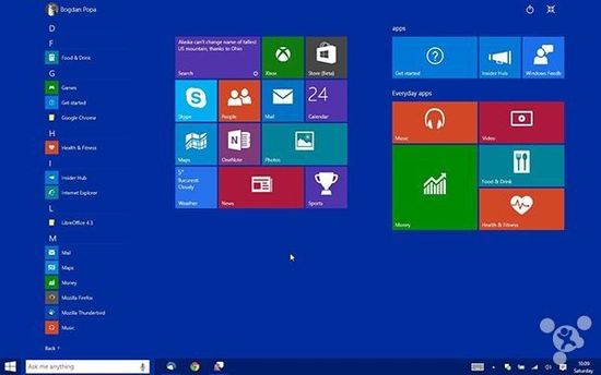 Win 10新的开始菜单和开始屏幕