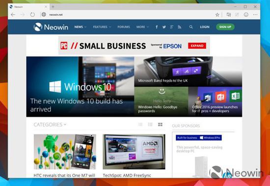 Win10新预览版发布!斯巴达浏览器登场