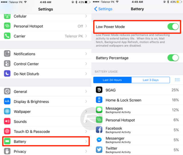 升级iOS 9后iPhone与iPad的续航表现如何