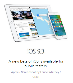 苹果发布iOS 9.3.3公测版 不支持iPad Pro