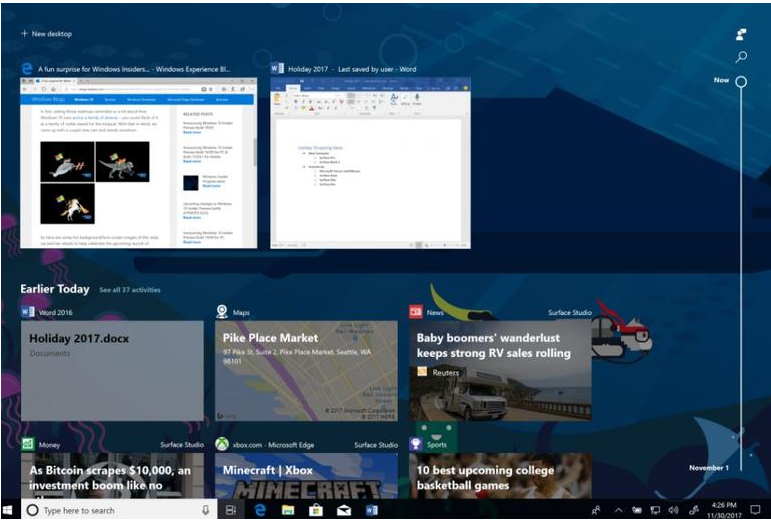 Win10最新测试版本来了,微软兑现时间轴功能