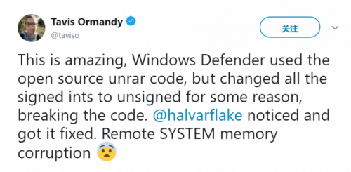 微软Windows Defender出现漏洞 因修改开源代码导致