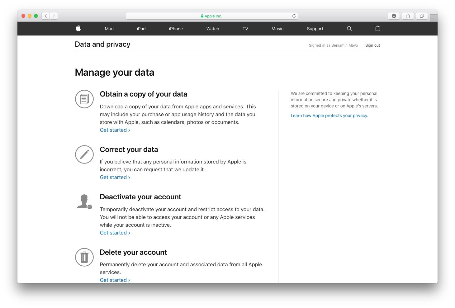 苹果推出新的隐私网站,用户可下载Apple ID数据