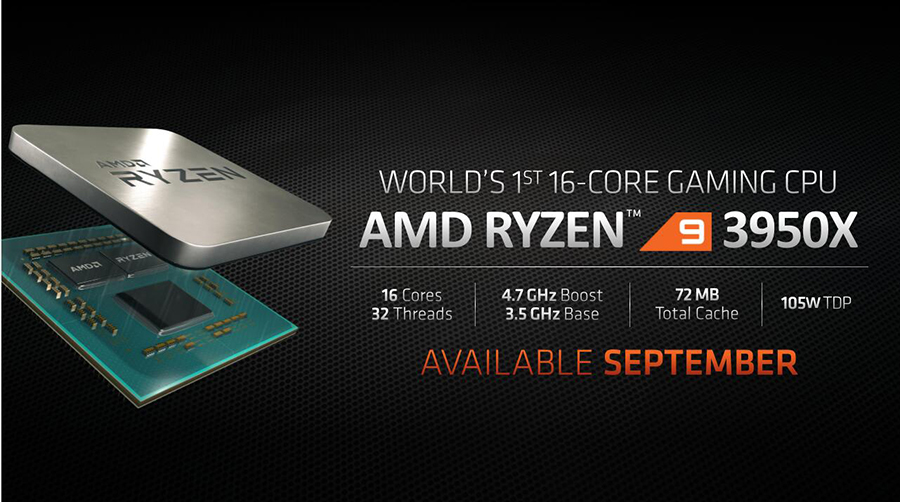 AMD发布第三代锐龙桌面处理器 16核游戏处理器上线